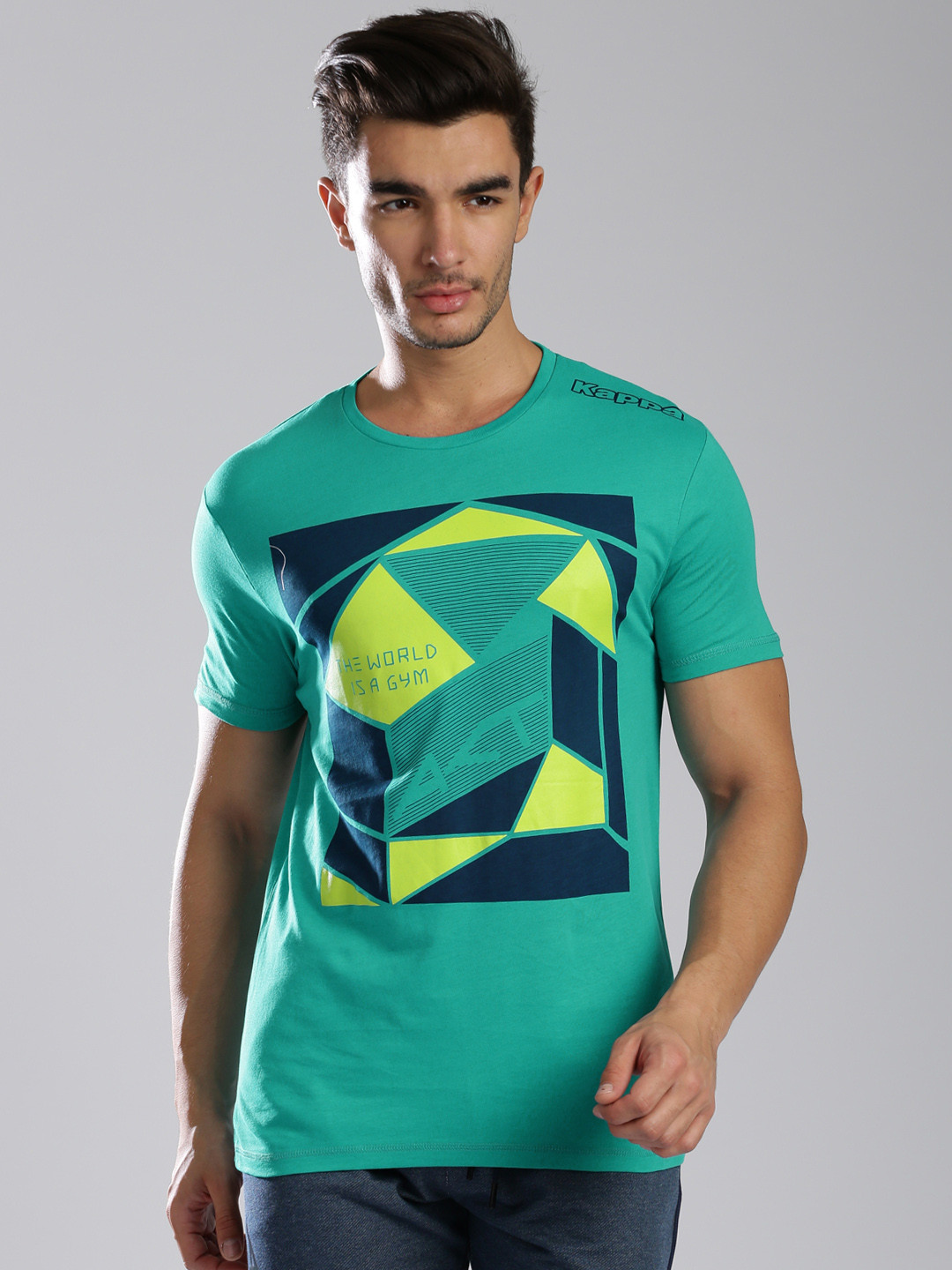 Buy Kappa Green Printed Training Pure Cotton T Shirt Tshirts for Men