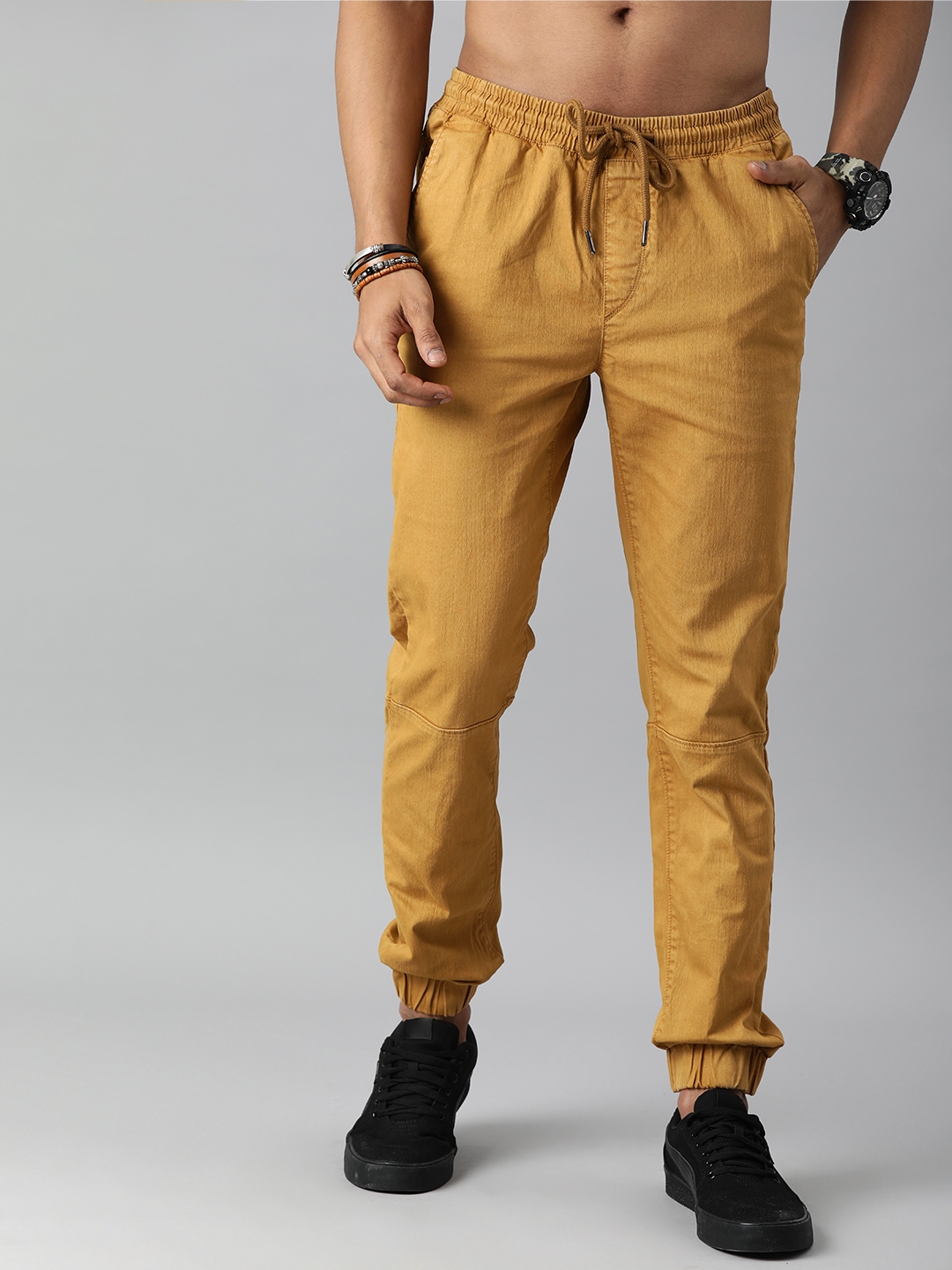 yellow joggers for men