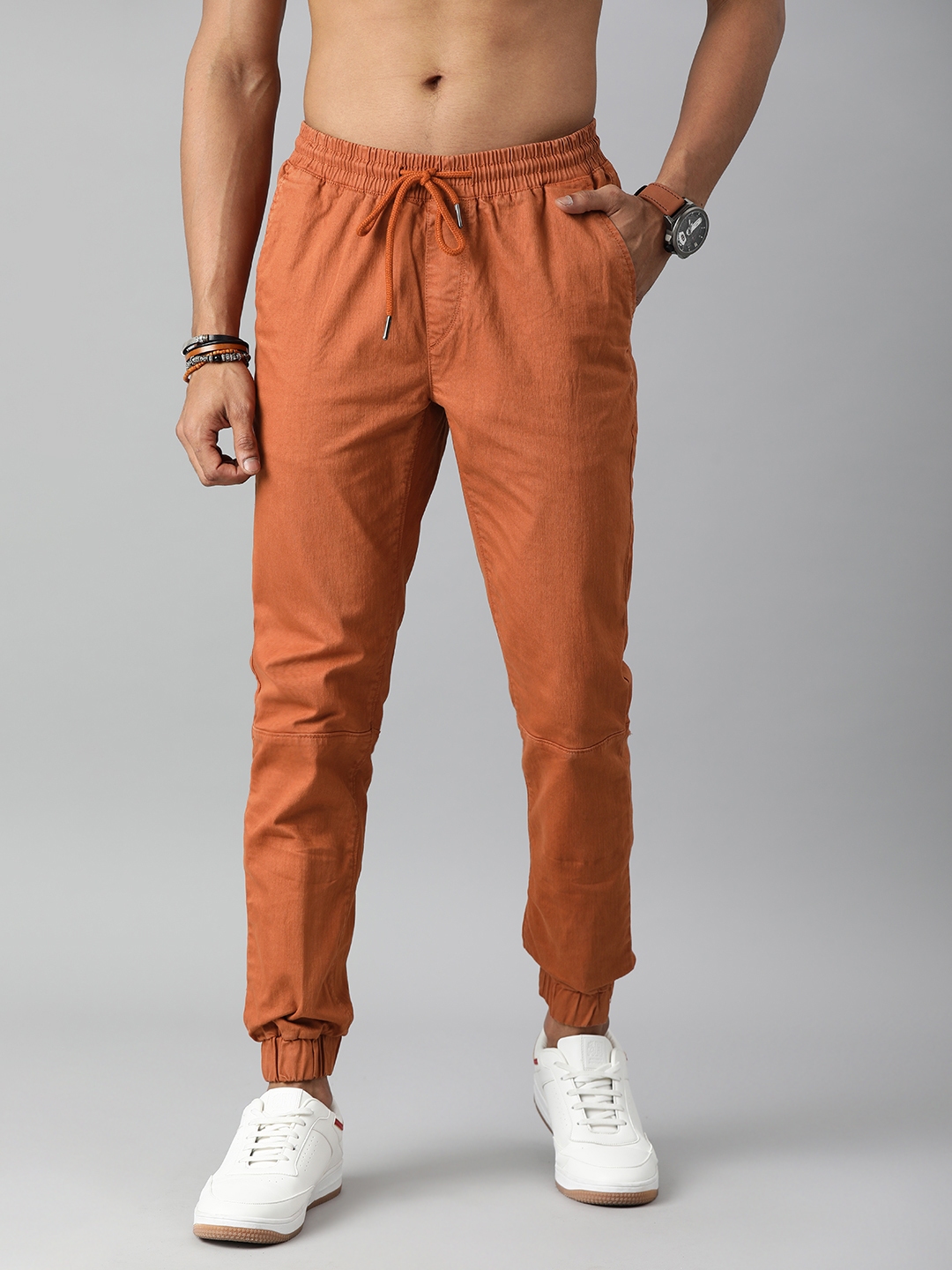 blue and orange joggers