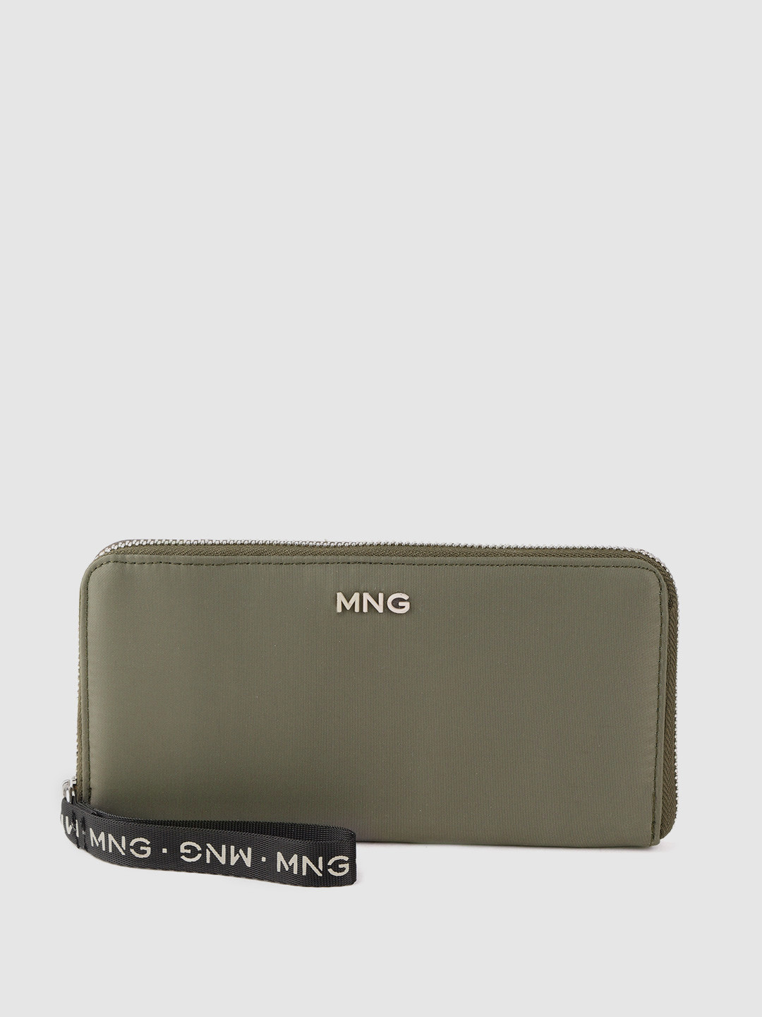 Buy MANGO Women Olive Green Solid Zip Around Wallet Wallets for Women