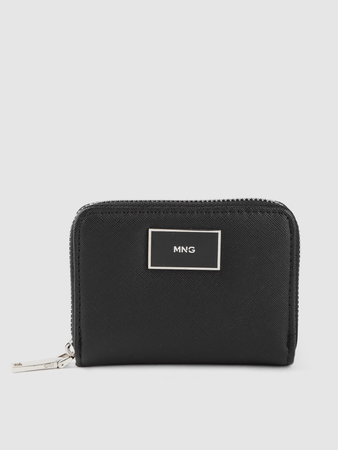 Buy MANGO Women Black Solid Zip Around Wallet - Wallets for Women ...