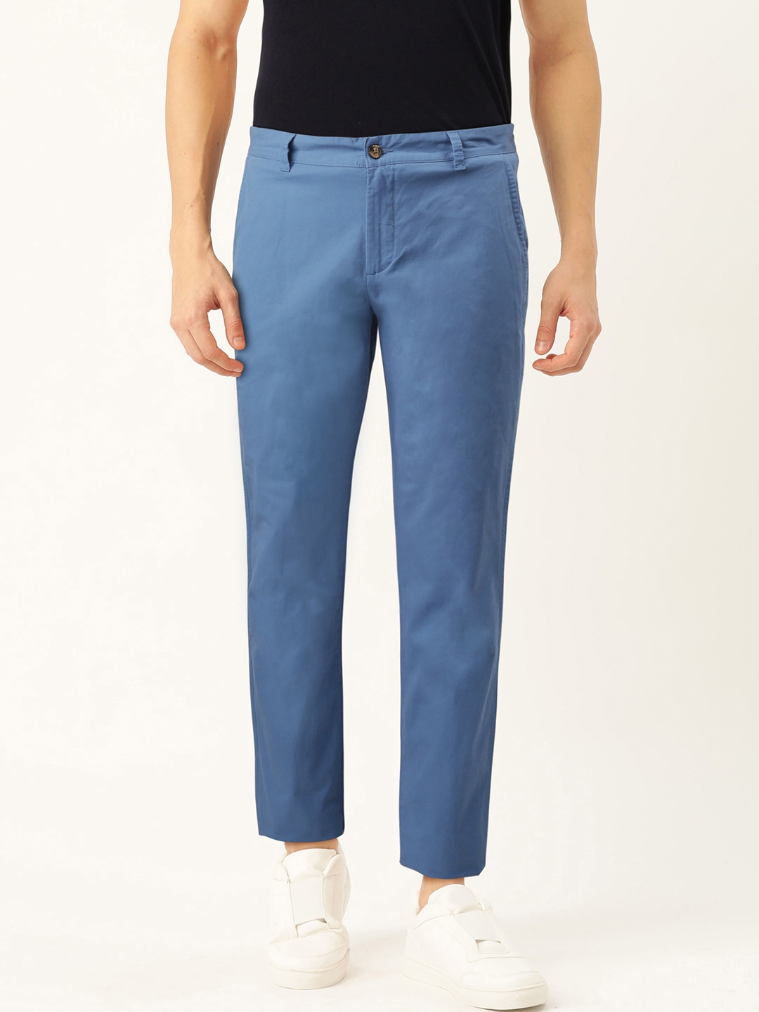 Buy United Colors Of Benetton Blue Slim Fit Solid Chinos - Trousers for ...