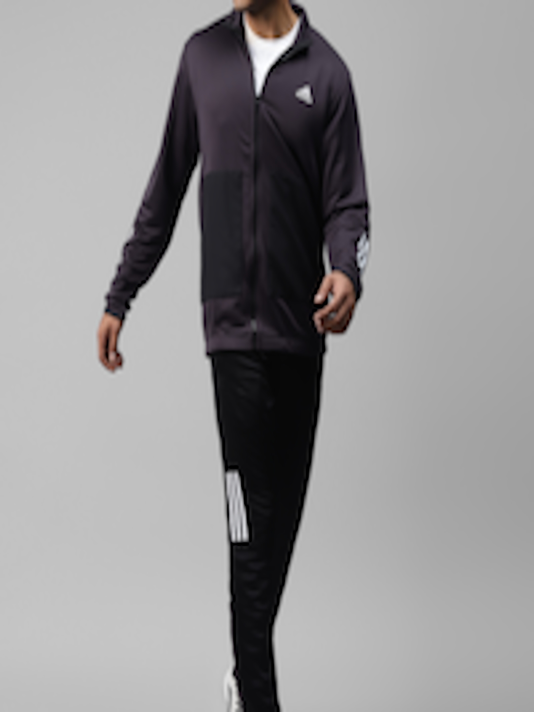 Buy ADIDAS Men Purple & Black MTS Fabric Mix Tracksuit - Tracksuits for ...