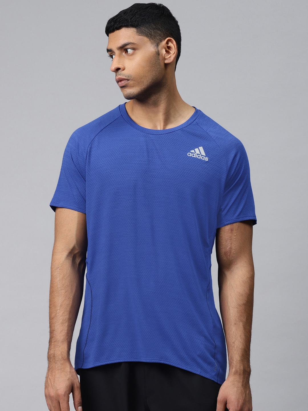 Buy ADIDAS Men Blue Solid ADI Runner Sustainable T Shirt - Tshirts for ...
