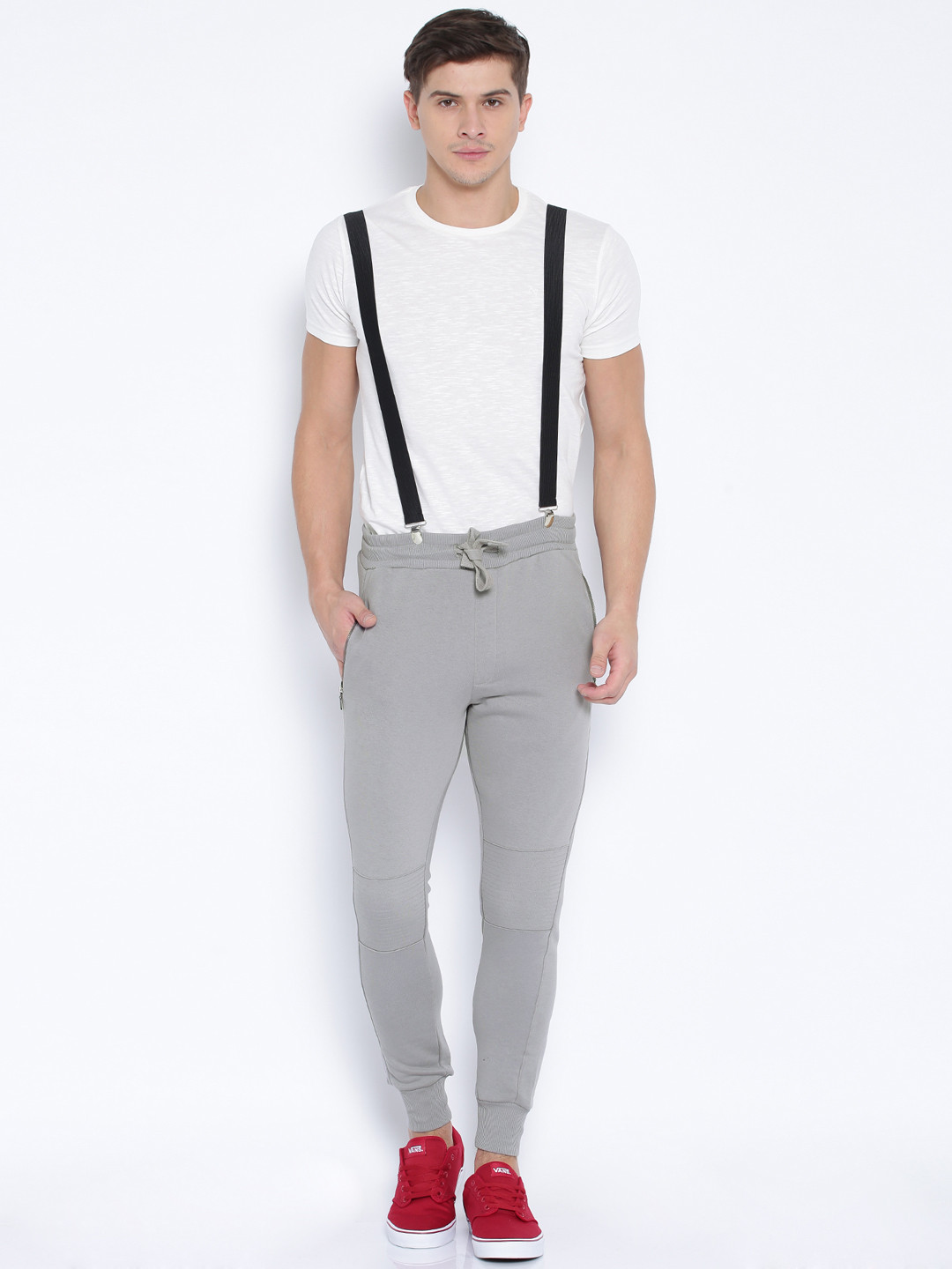 Buy Antigravity Grey Joggers With Suspenders Trousers for Men 1294754