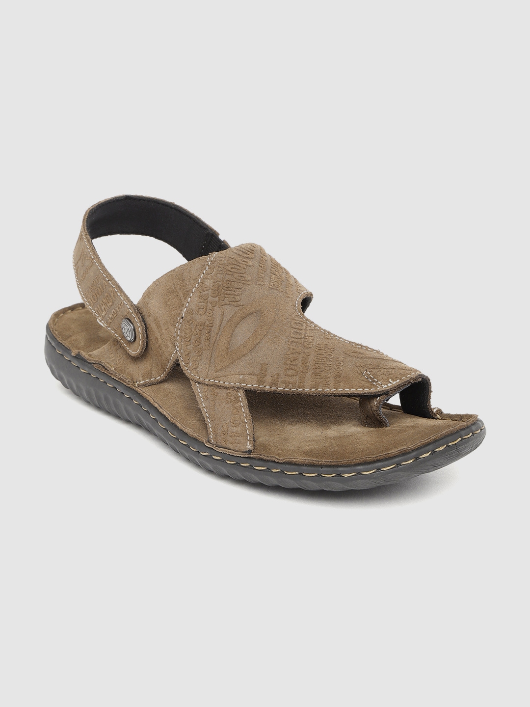 woodland men olive green leather sandals
