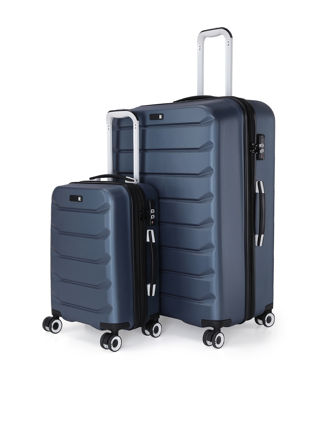 Buy IT Luggage Unisex Pack Of 2 Blue Textured Trolley Bags Trolley