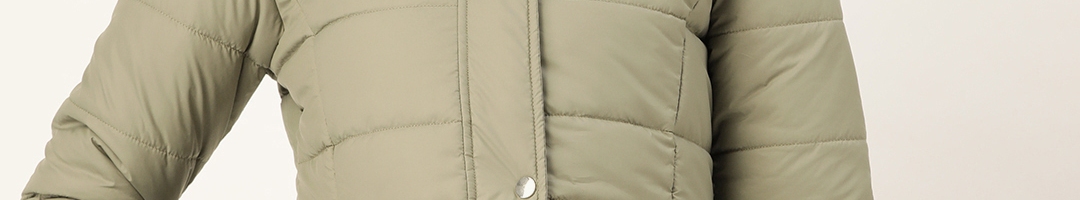 Buy Okane Women Green Solid Parka Jacket With Detachable Hood - Jackets ...