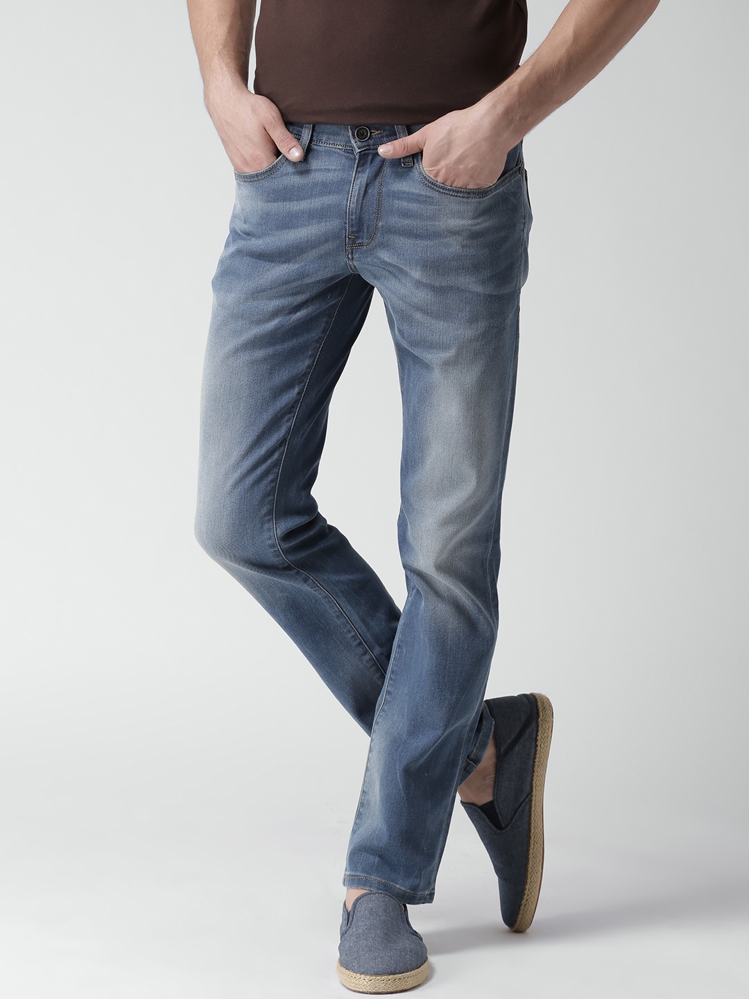 blue washed jeans mens