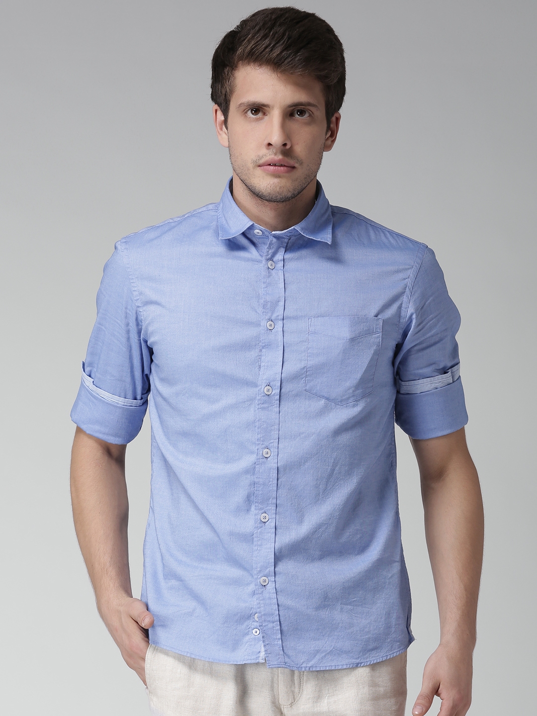 Buy Celio Powder Blue Casual Shirt - Shirts for Men 1295453 | Myntra