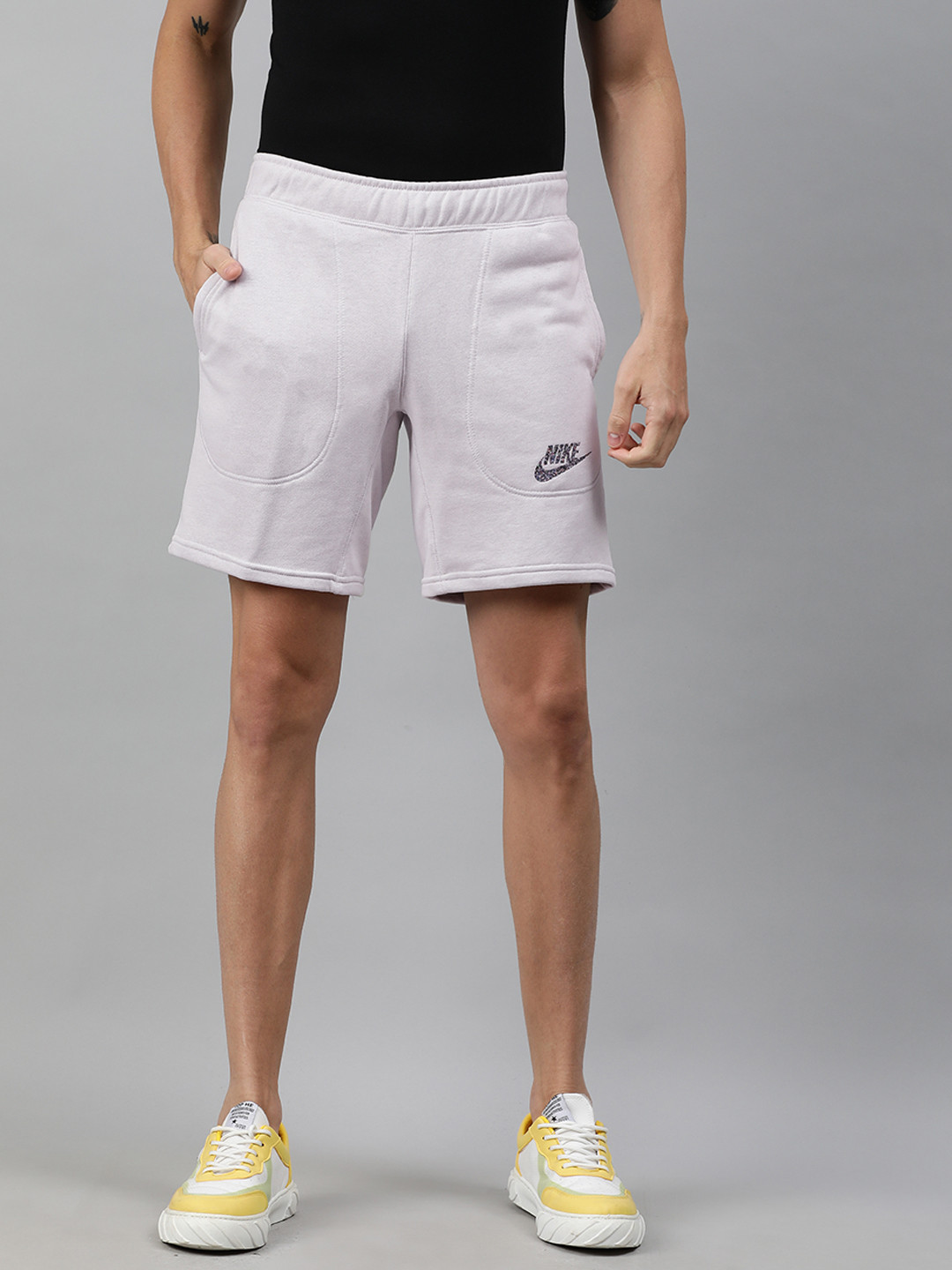 Buy Nike Men Grey Solid Regular Fit Sports Shorts Shorts for Men