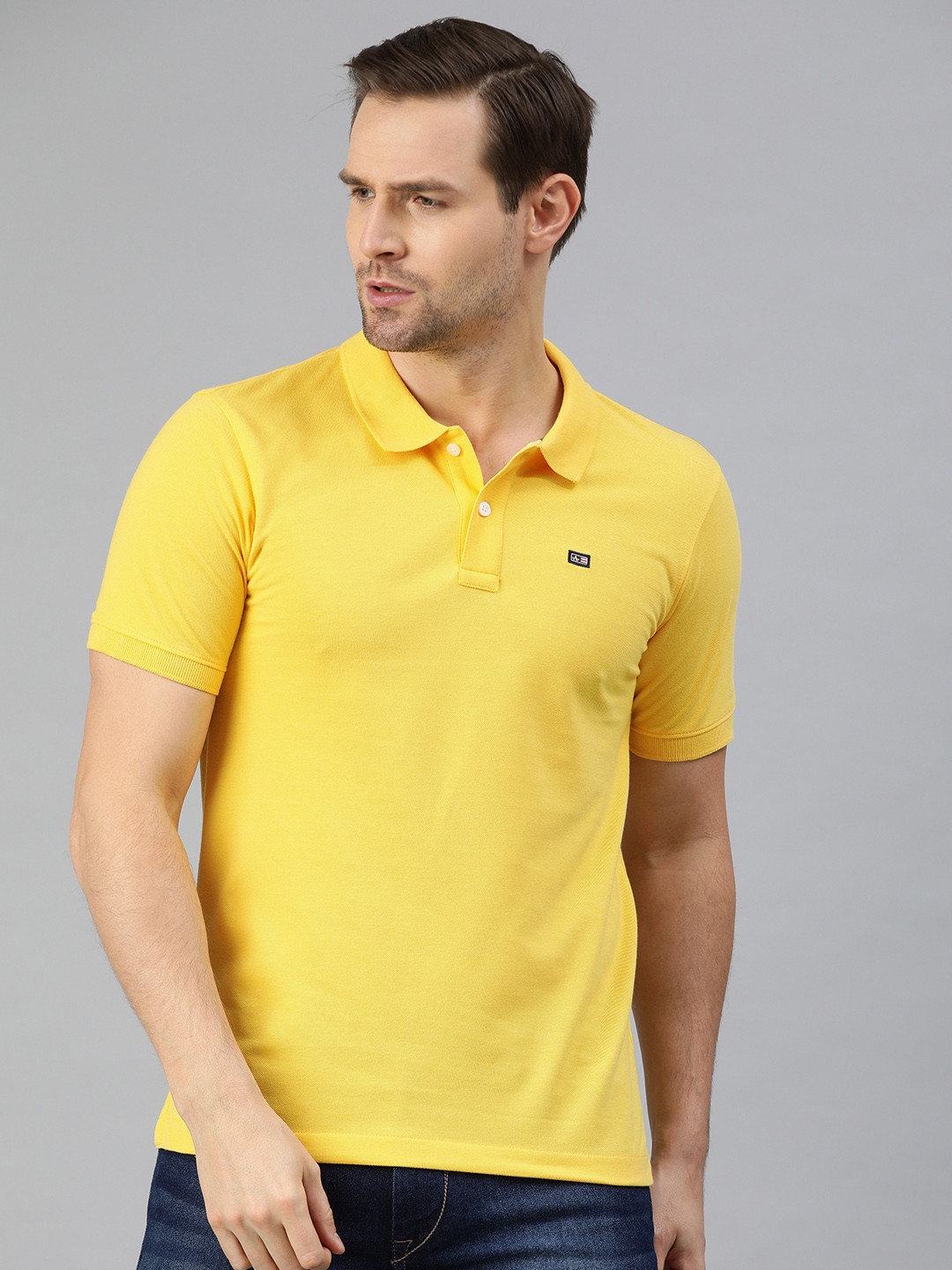 Buy Arrow Sport Men Yellow Solid Polo Collar T Shirt Tshirts for Men