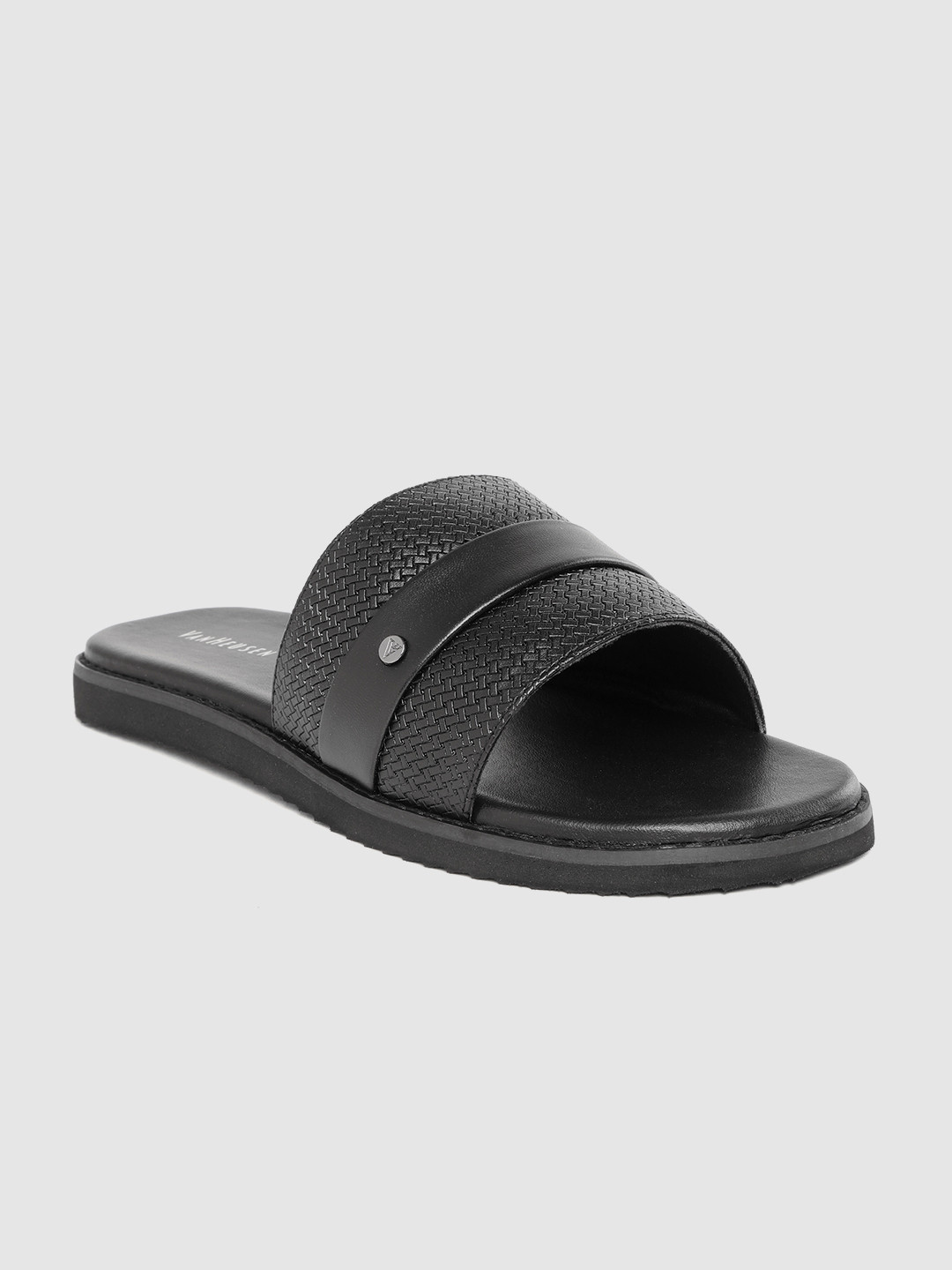 Buy Van Heusen Men Black Basket Weave Textured Comfort Sandals - Sandals for Men 12960234 | Myntra