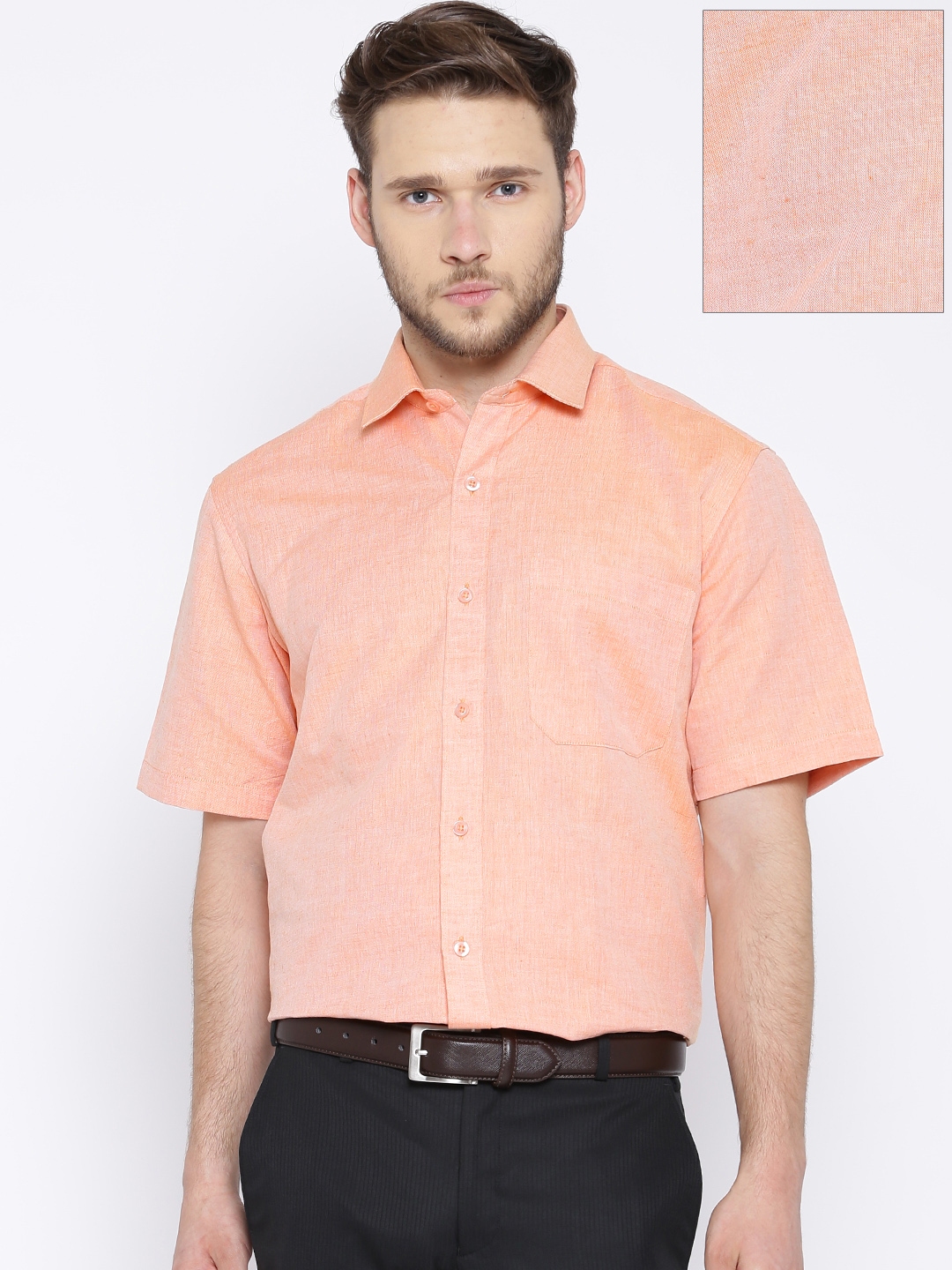 Buy John Players Orange Linen Blend Formal Shirt - Shirts for Men ...