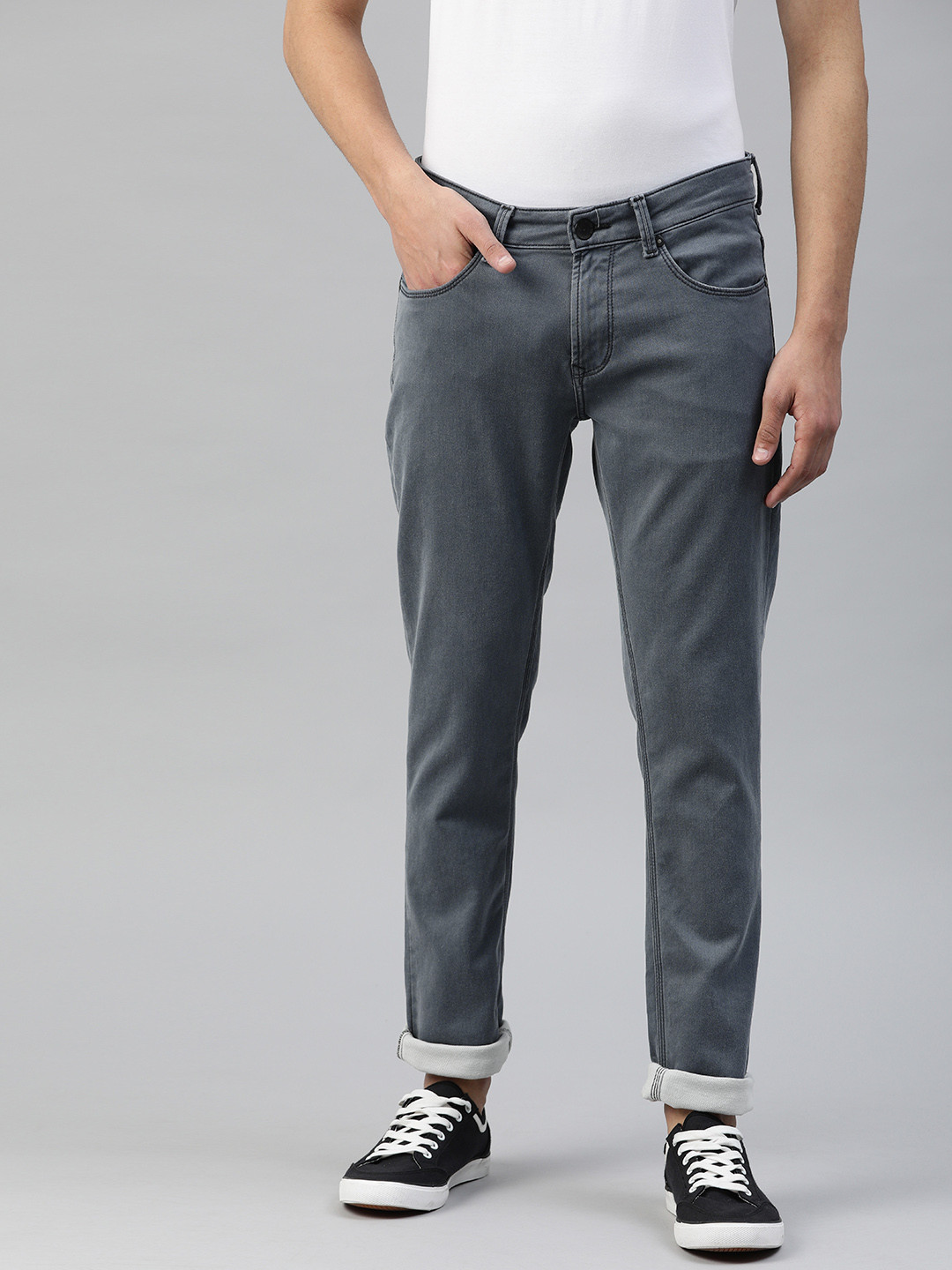 Buy SPYKAR Men Grey Skinny Fit Low Rise Clean Look Stretchable Jeans