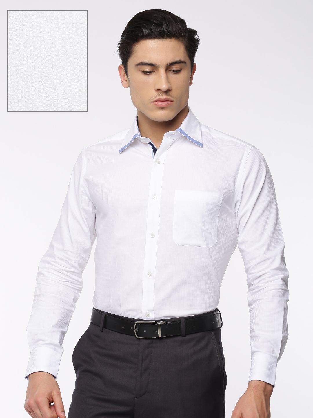 Buy Raymond Men White Checked Slim Fit Formal Shirt - Shirts for Men ...