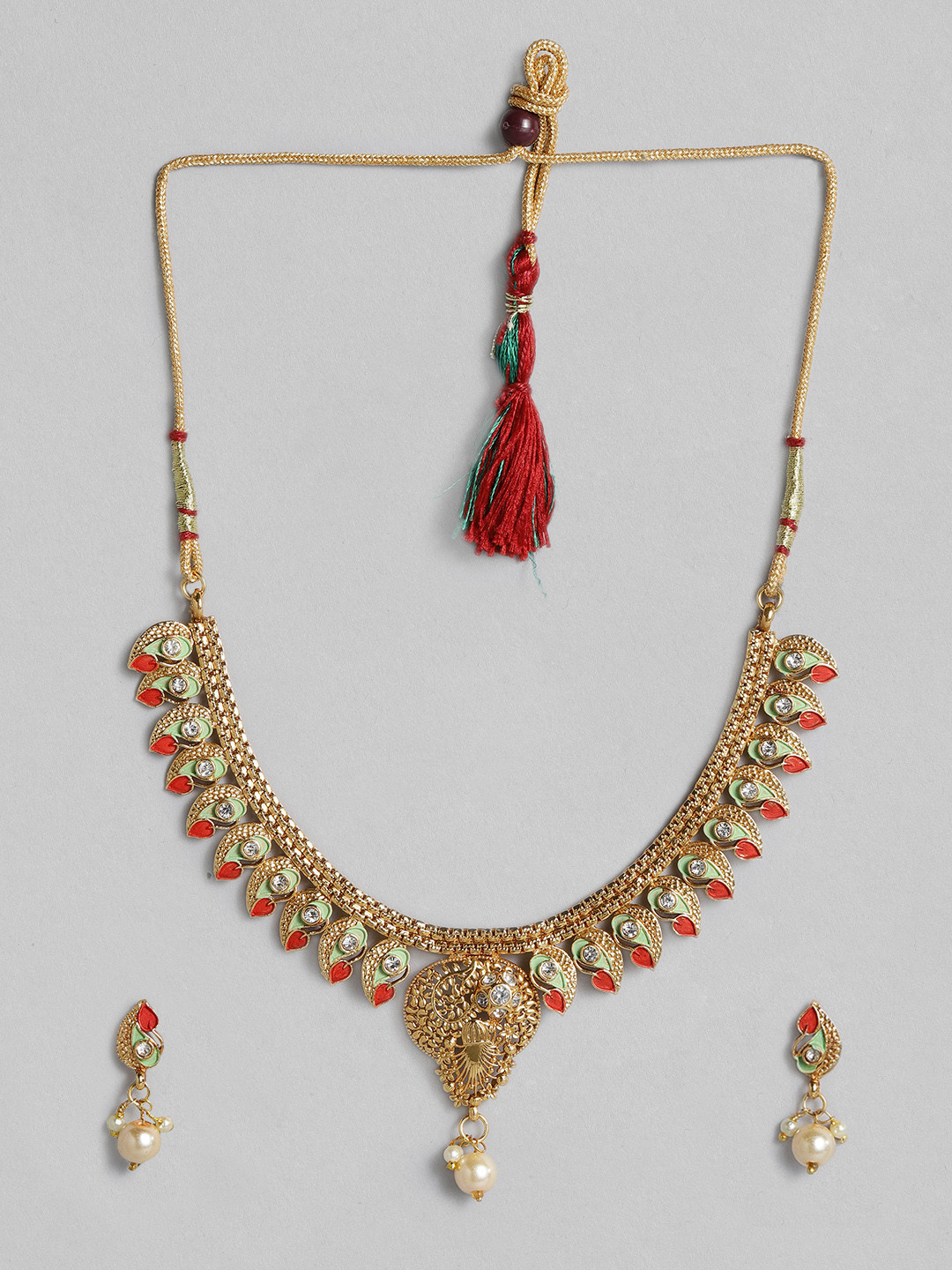 Buy Justpeachy Orange Gold Plated Jewellery Set Jewellery Set for