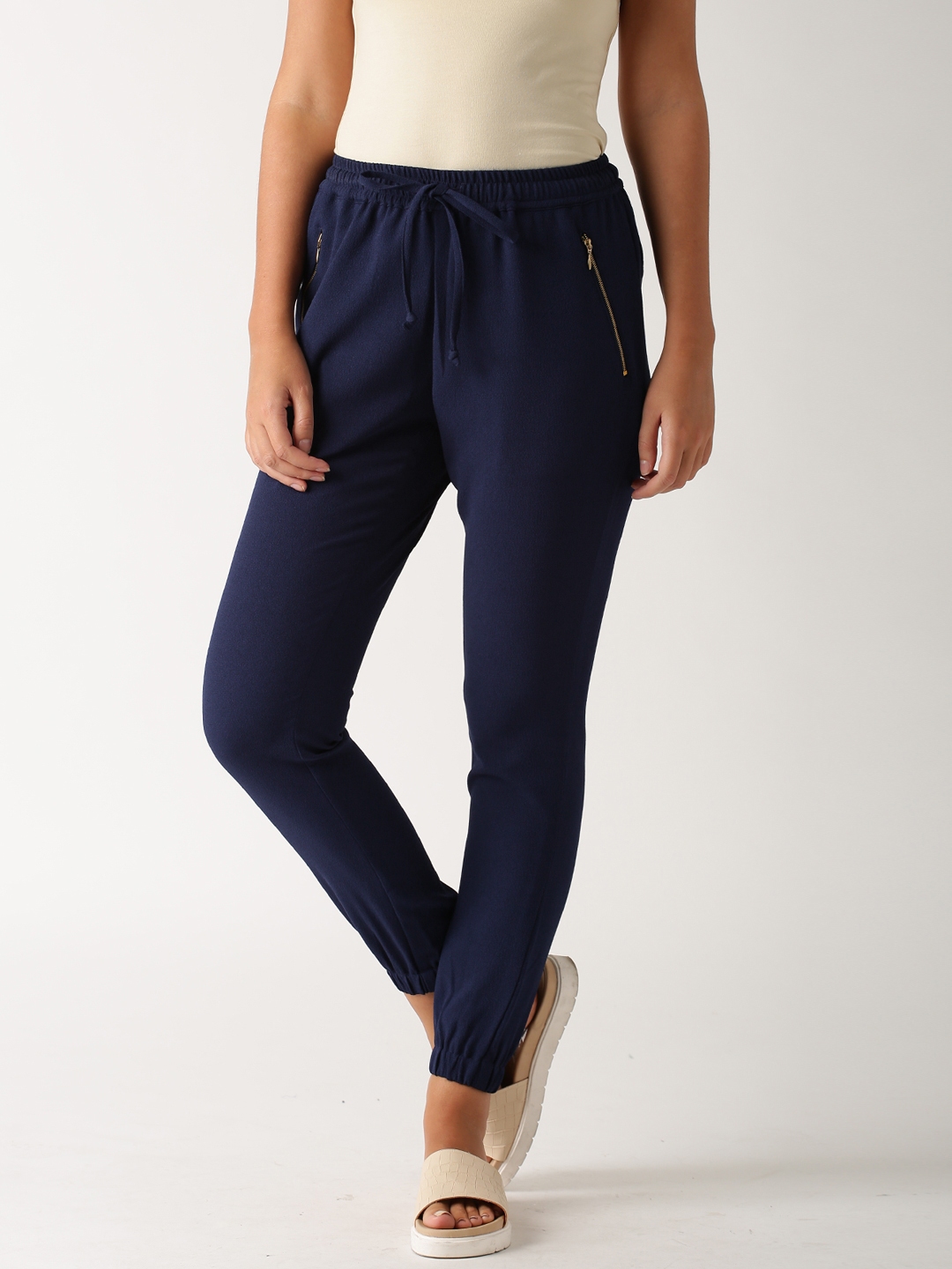 navy cuffed trousers