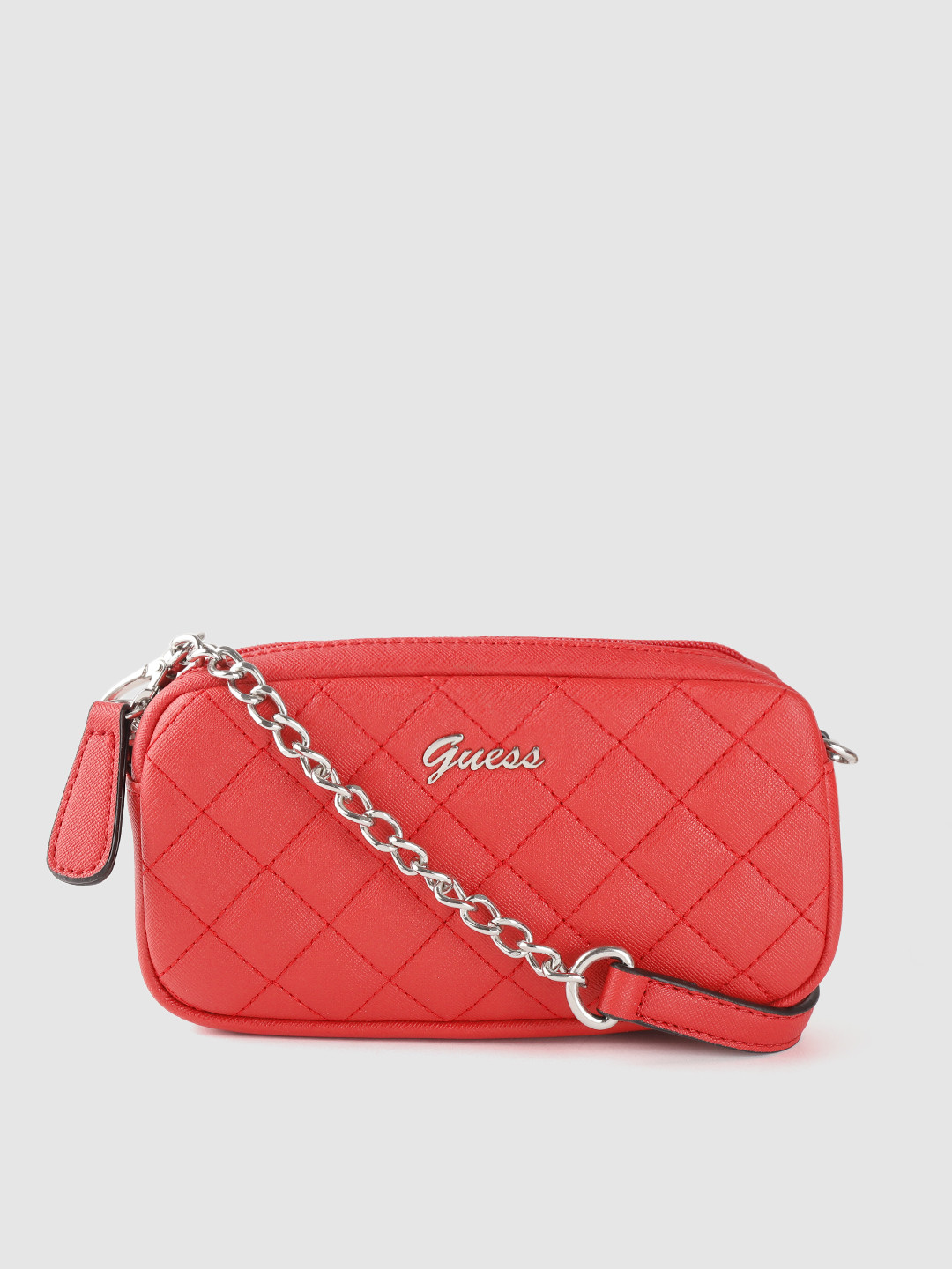 Buy GUESS Red Quilted Sling Bag Handbags for Women 12987308 Myntra