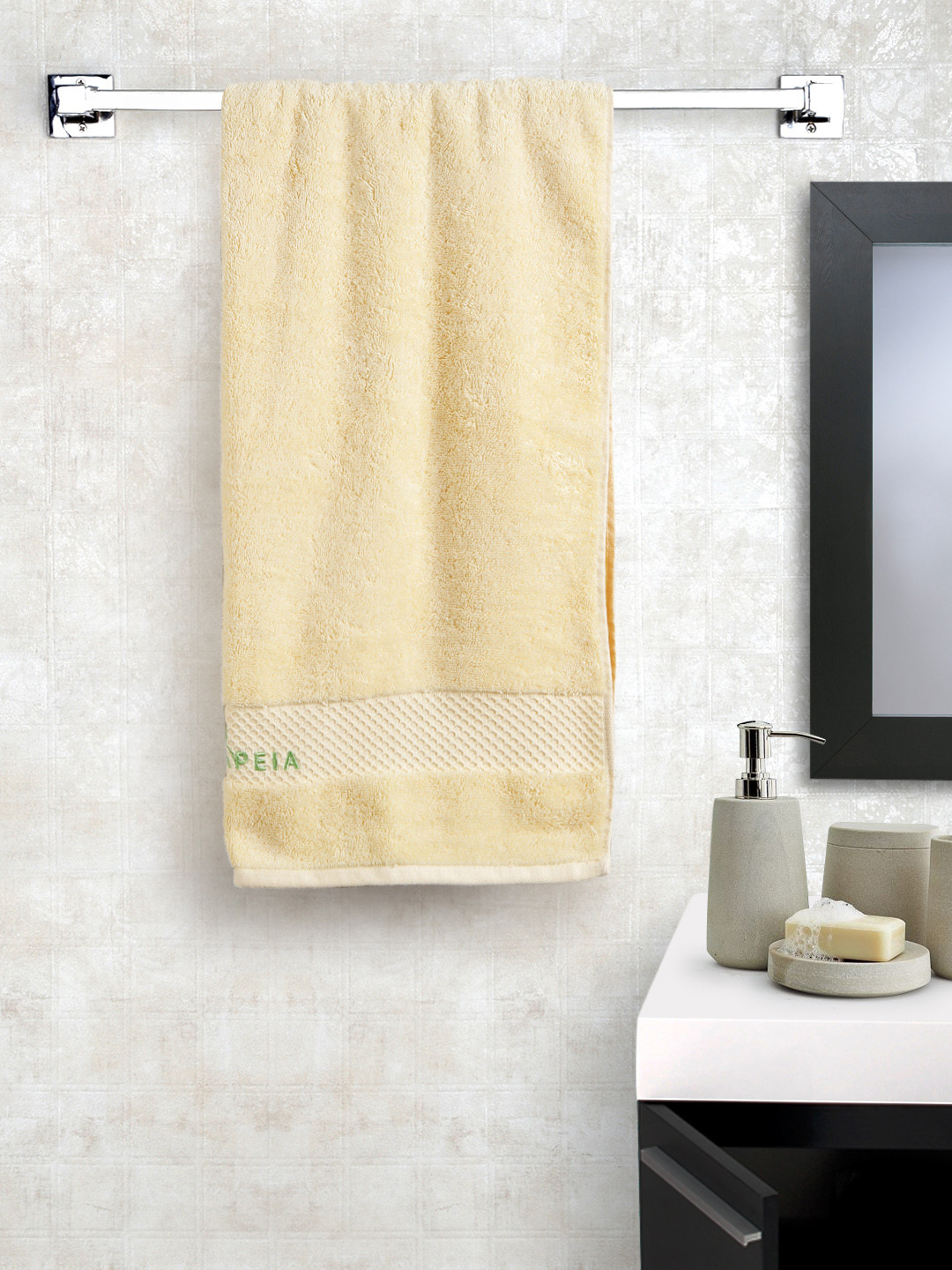 Buy Portico New York Therapeia Light Yellow Cotton Bath Towel Bath Towels for Unisex 1298742