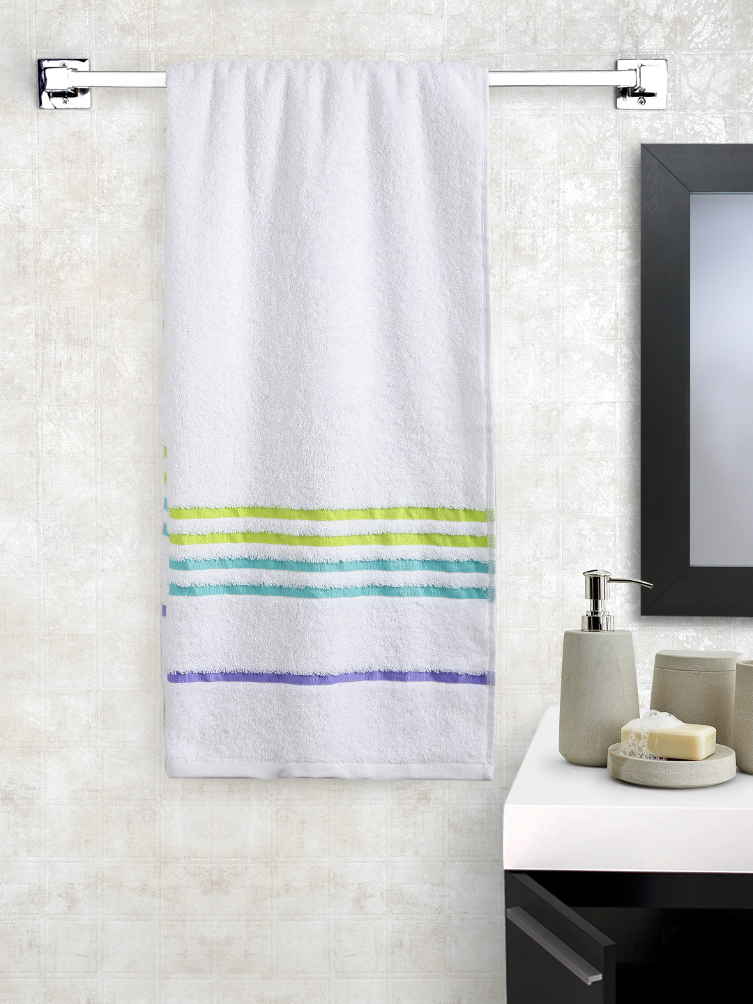 Buy Portico New York Tiara White Cotton Bath Towel Bath Towels for Unisex 1298757 Myntra