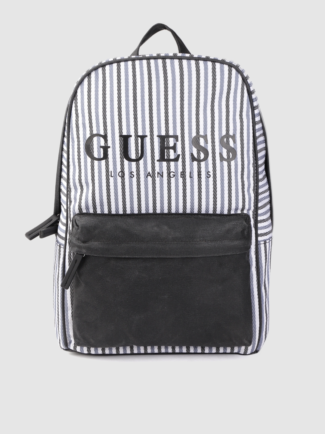 Buy GUESS Women Black & Blue Striped 14 Inch Laptop Backpack ...