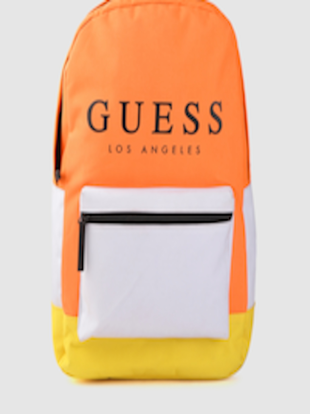 Buy GUESS Women Orange & White Colourblocked Backpack With Brand Logo ...