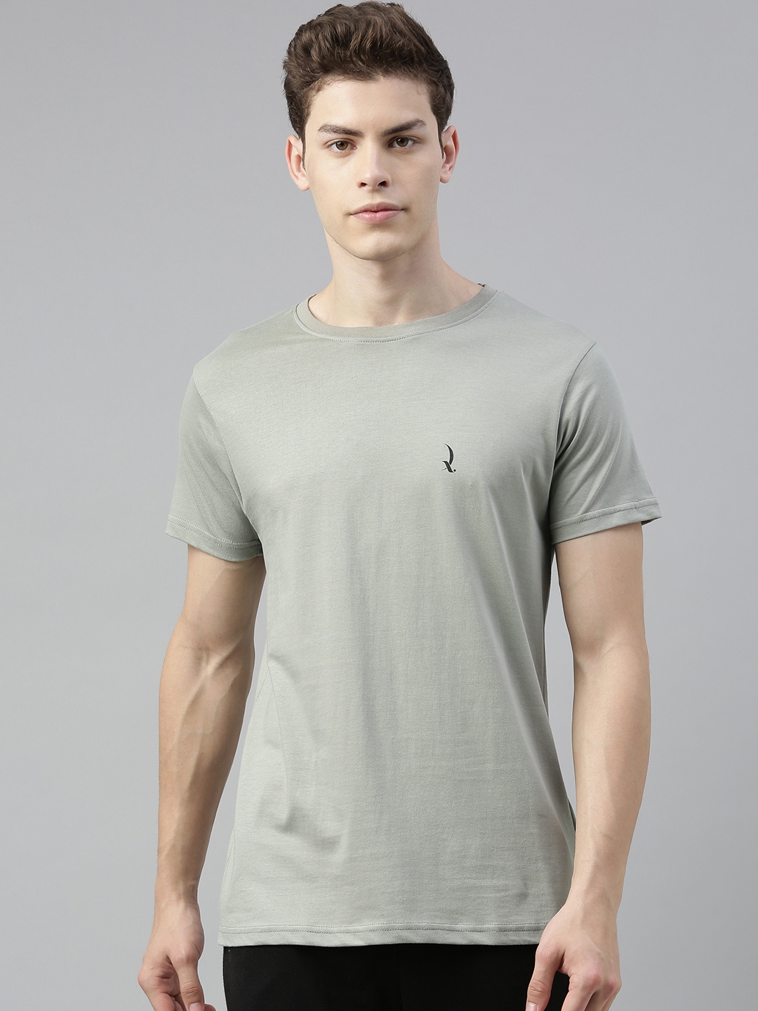 Buy QUARANTINE Men Grey Solid Round Neck Lounge T Shirt Lounge