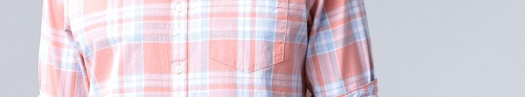Buy HIGHLANDER Men Pink & Blue Slim Fit Checked Casual Shirt - Shirts ...