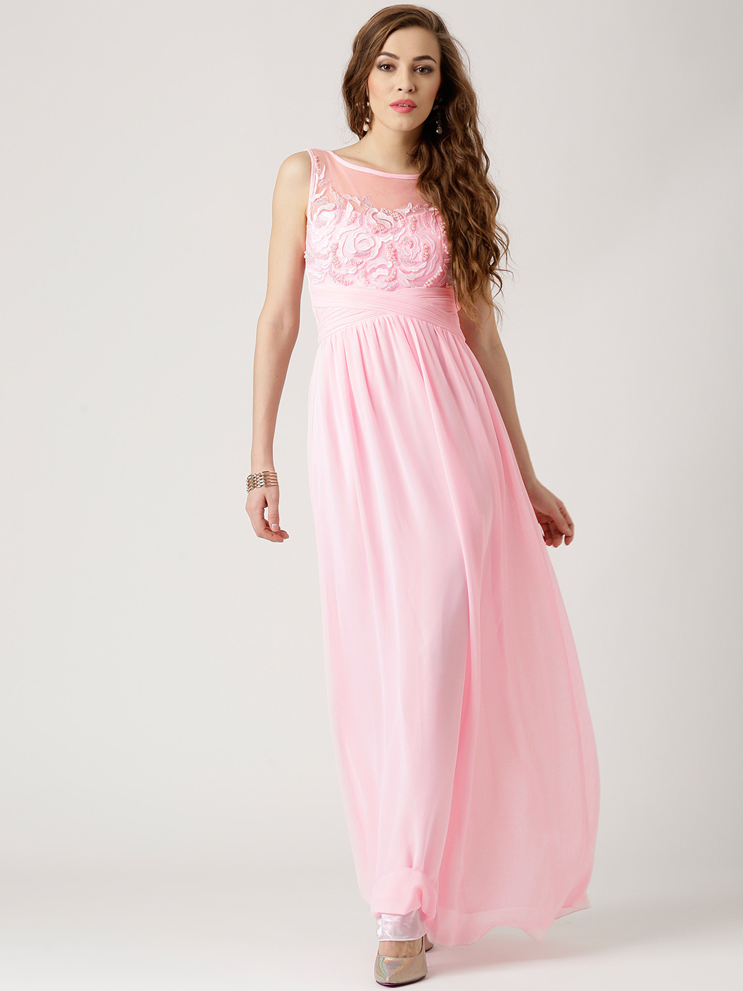 Buy QUIZ Pink Embellished Maxi Dress Dresses for Women 1300743 Myntra