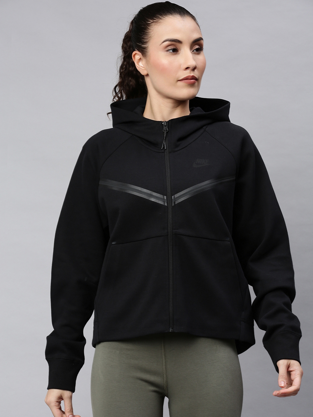 Buy Nike Women Black Solid Sporty Jacket - Jackets for Women 13010708 ...