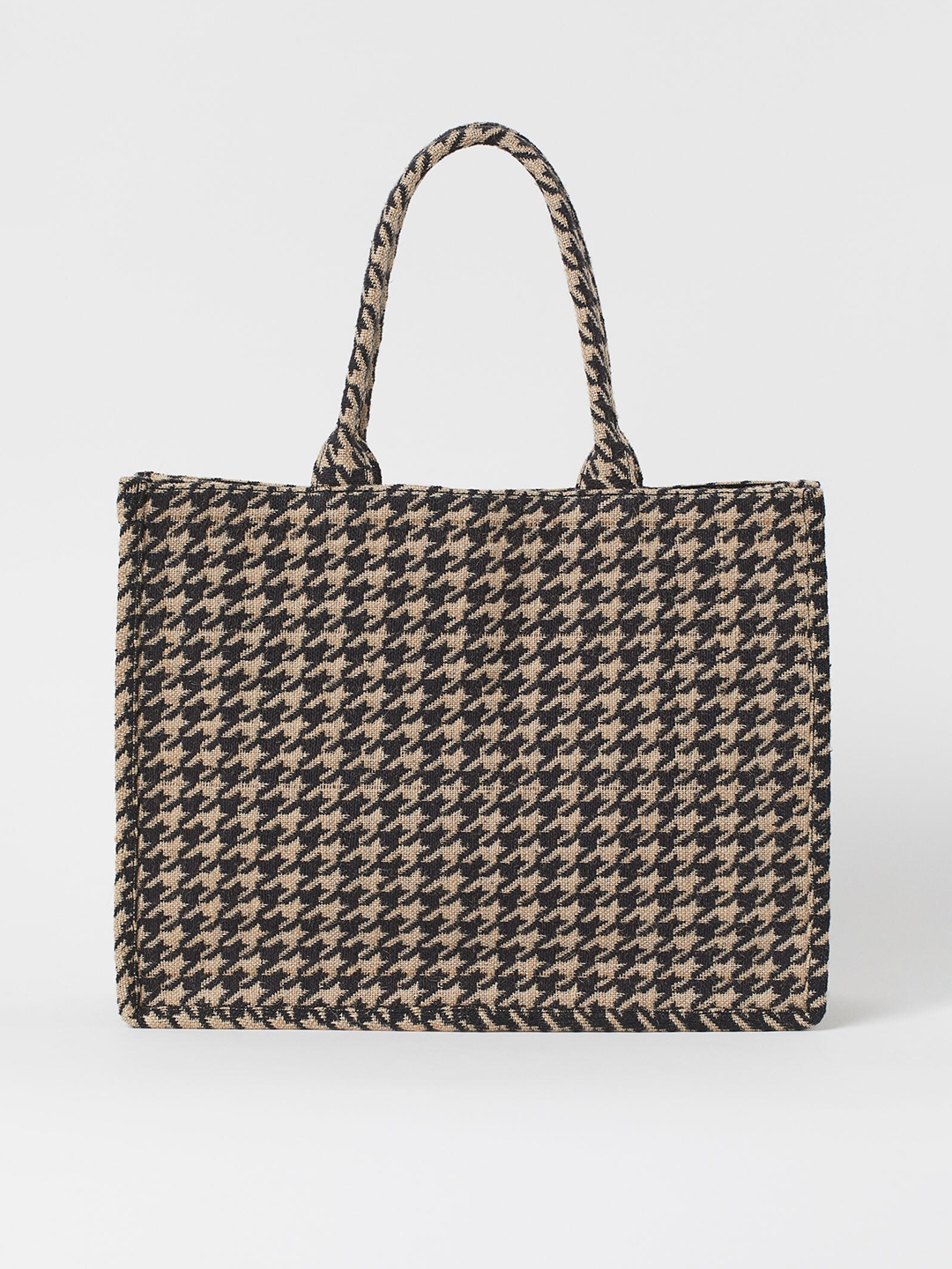 Buy H&M Women Beige & Black Jute Blend Handbag Handbags for Women
