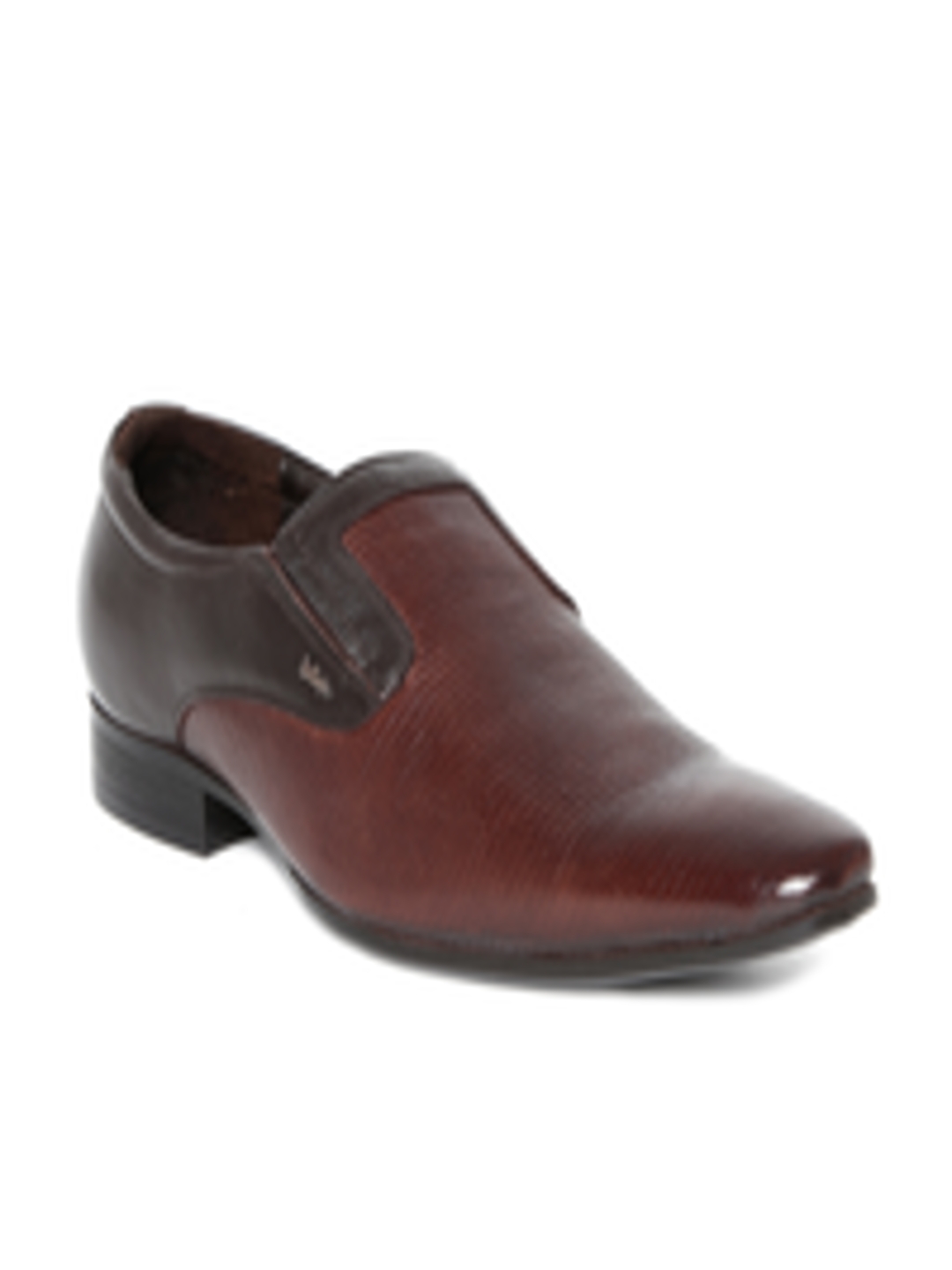 Buy Lee Cooper Men Brown Genuine Leather Textured Semiformal Shoes ...