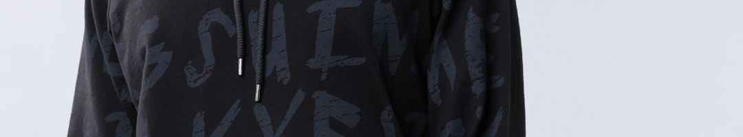 Buy HIGHLANDER Men Black Printed Hooded Sweatshirt - Sweatshirts for ...