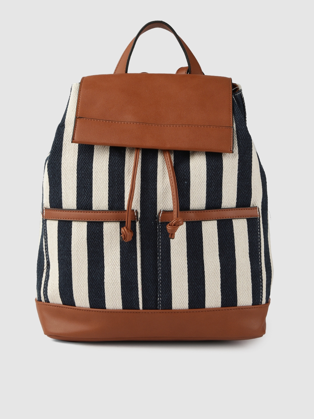 Buy Accessorize Women Navy Blue & White Striped Backpack - Backpacks ...