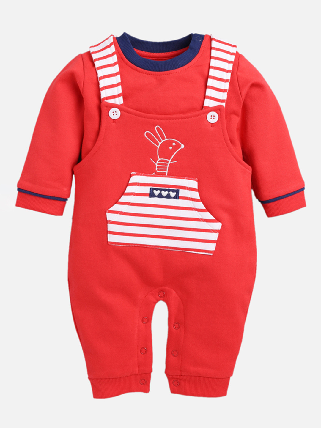 Buy BABY GO Boys Red Solid Dungarees With T Shirt Dungarees for Boys