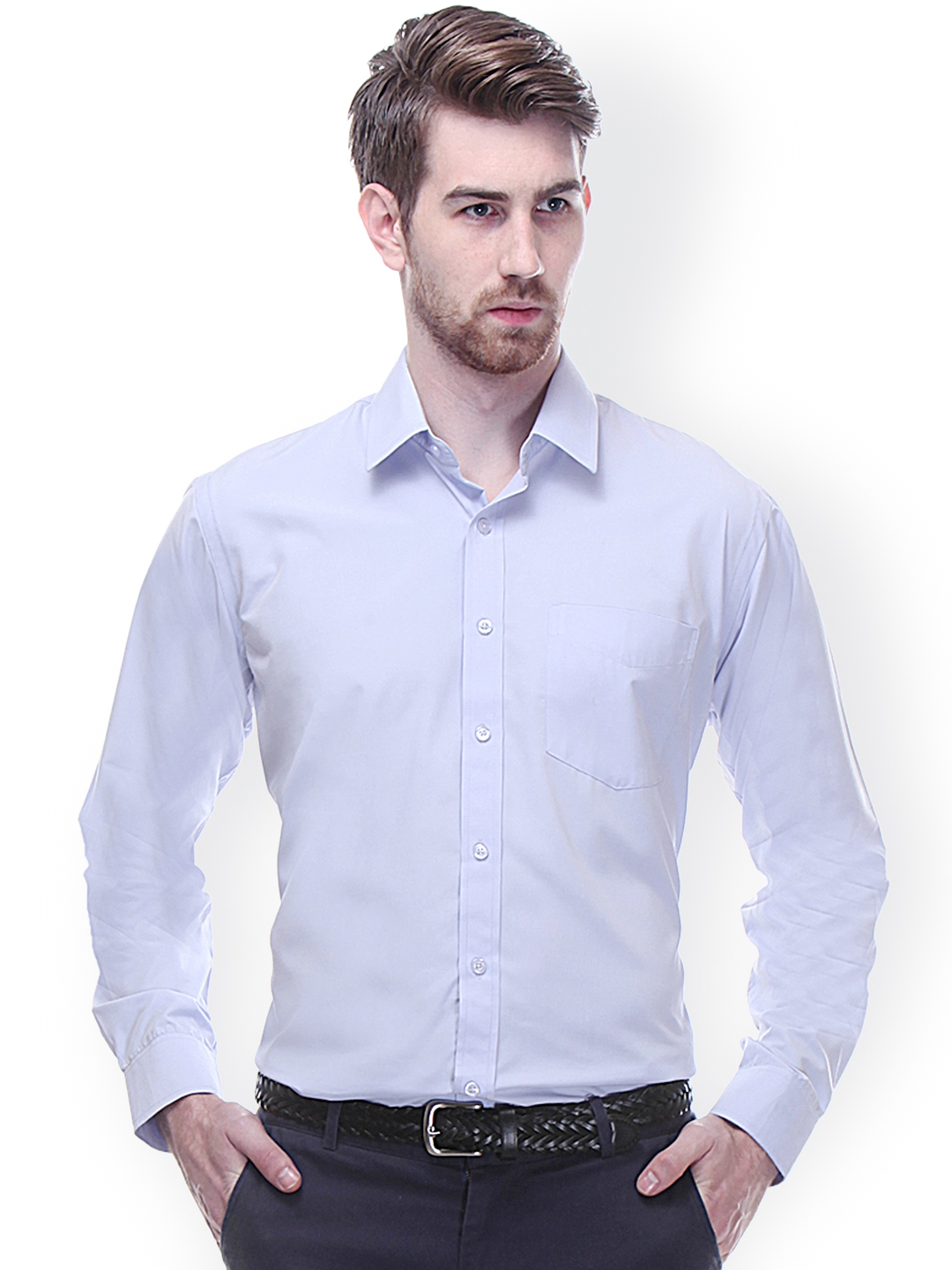 Buy Hancock Sky Blue Slim Fit Formal Shirt - Shirts for Men 1304640 ...