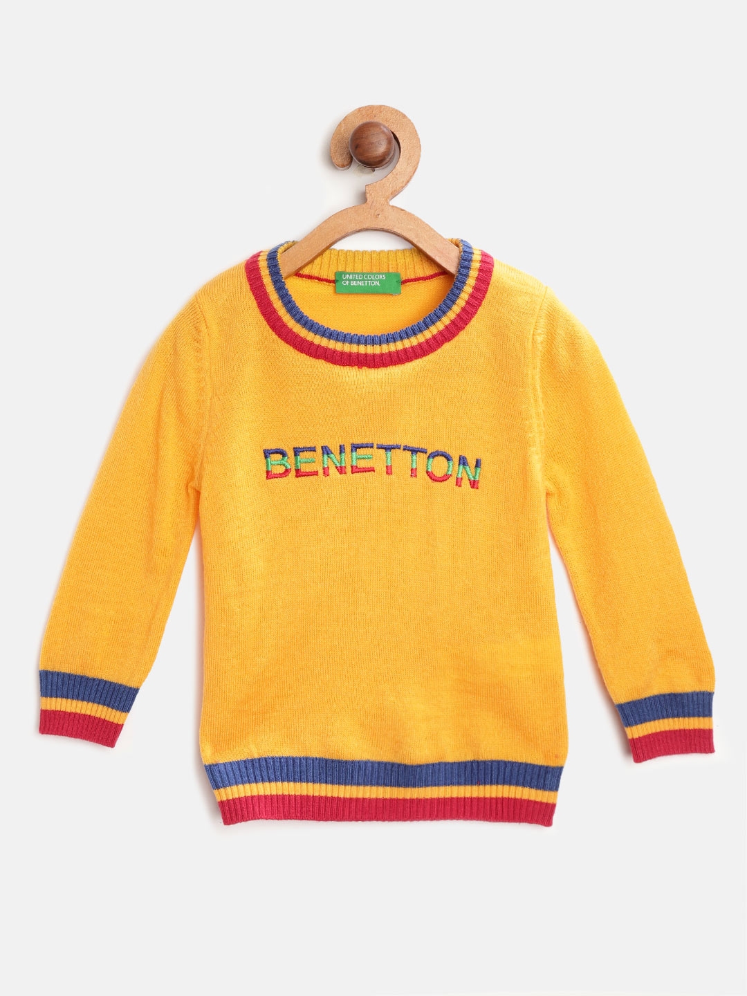 Buy United Colors Of Benetton Boys Yellow Brand Logo Embroidered ...