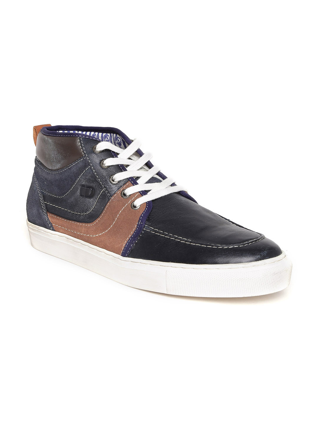 Buy ID Men Navy Genuine Leather Sneakers Casual Shoes for Men 1305424