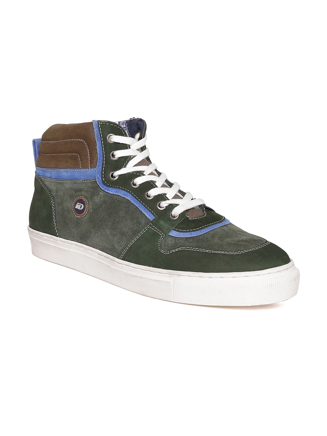 11465287679748 ID Men Olive Green Genuine Leather Sneakers 6141465287679483 1 