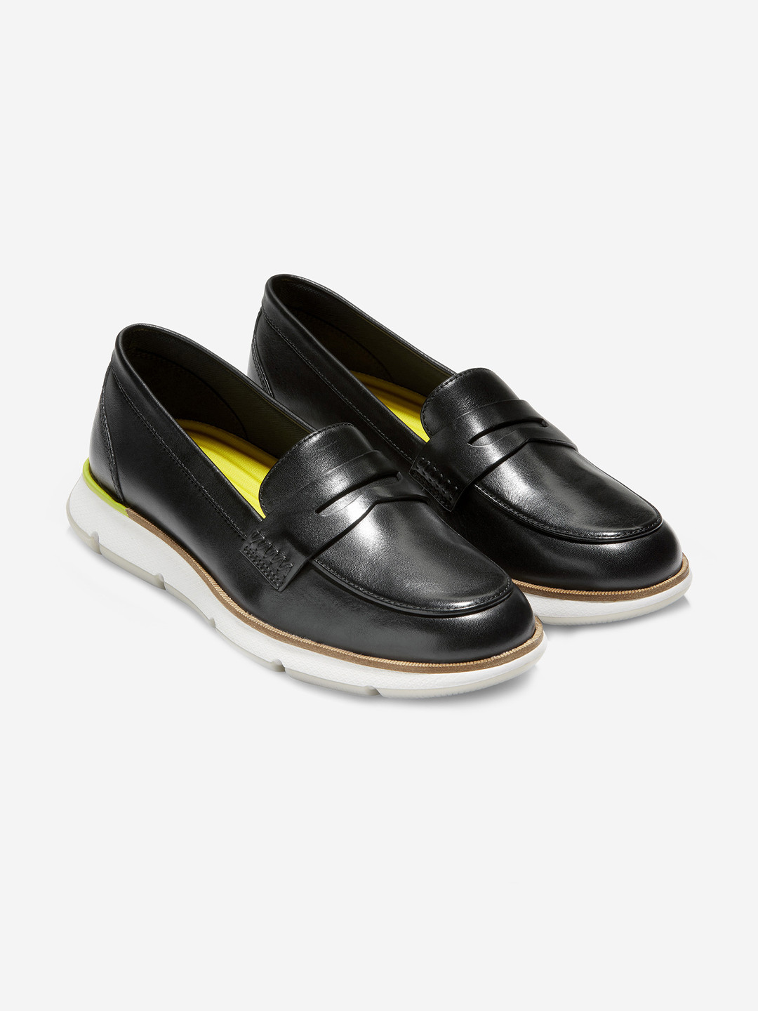 cole haan women's black leather sneakers