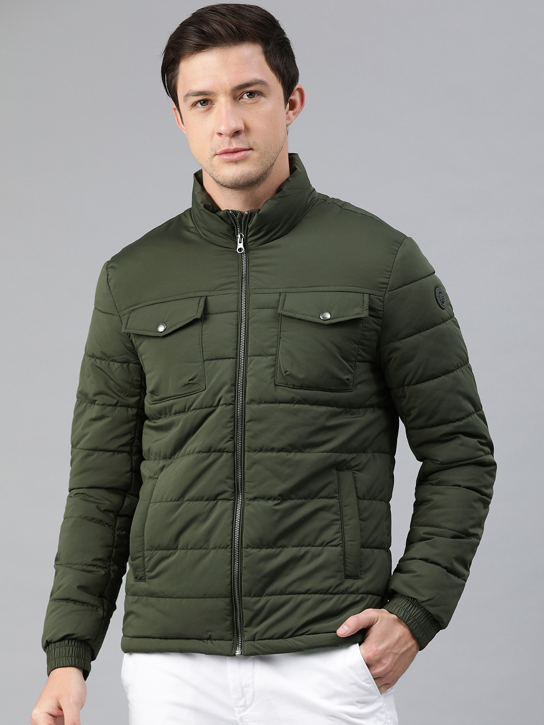 olive polo jacket