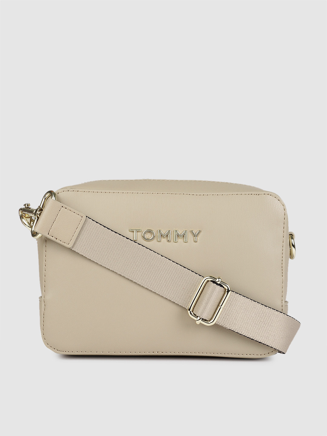 Buy Tommy Hilfiger Beige Solid ICONIC CAMERA Sling Bag Handbags for