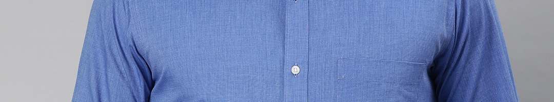 Buy Raymond Men Blue Slim Fit Solid Formal Shirt - Shirts for Men ...