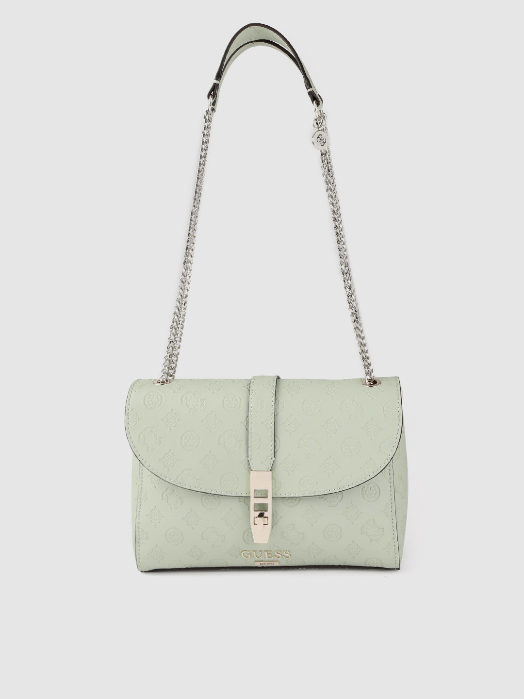 Buy GUESS Mint Green Ethnic Motifs Textured Sling Bag Handbags for