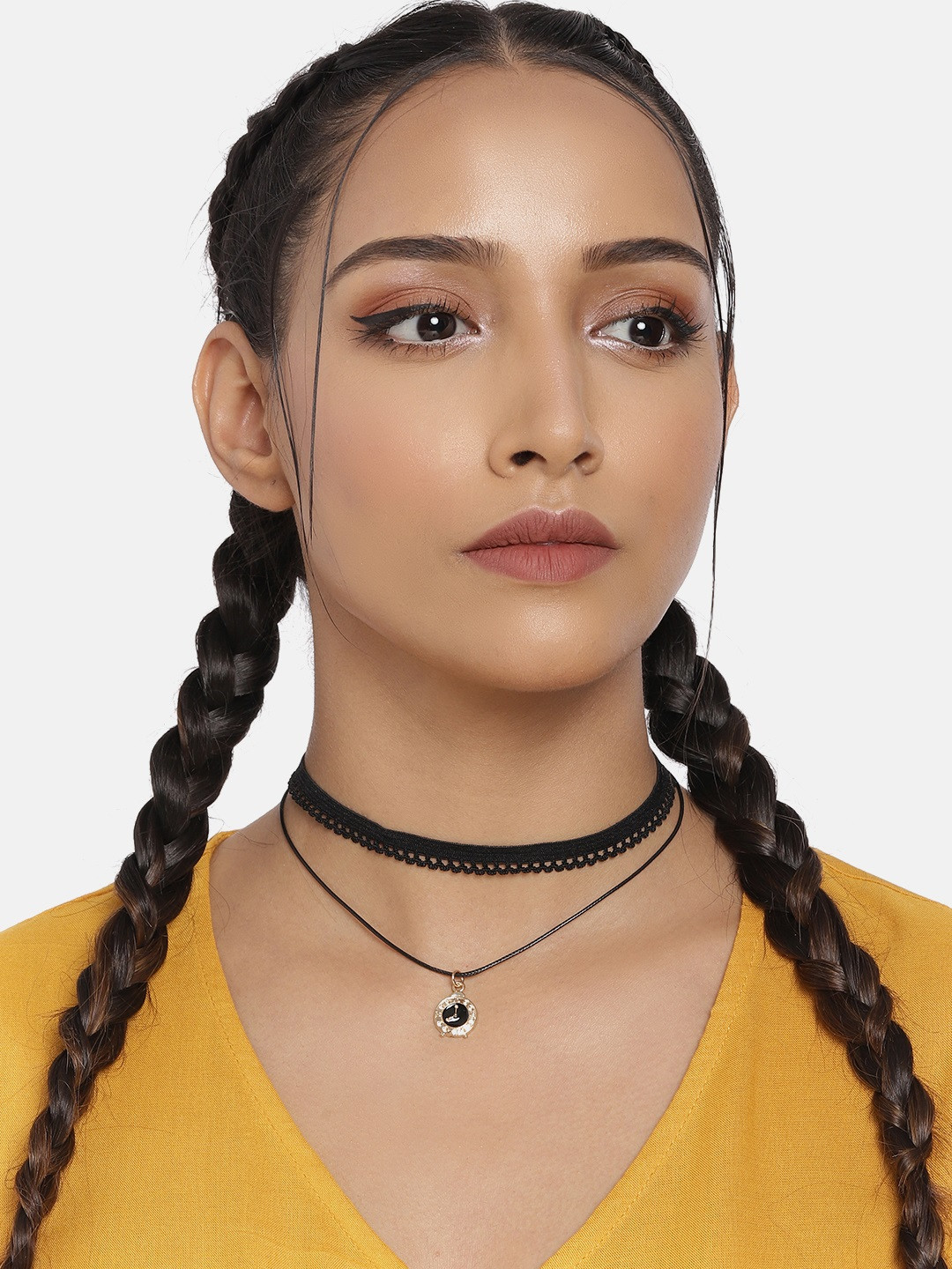 Buy DressBerry Black Synthetic Choker Necklace Necklace And Chains