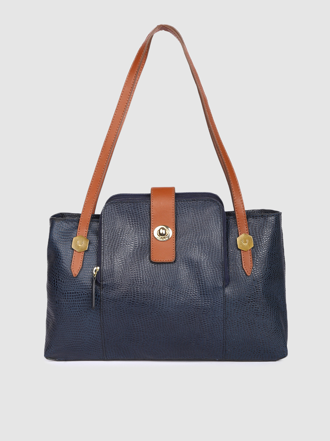 Buy Hidesign Blue Solid Leather Shoulder Bag Handbags for Women