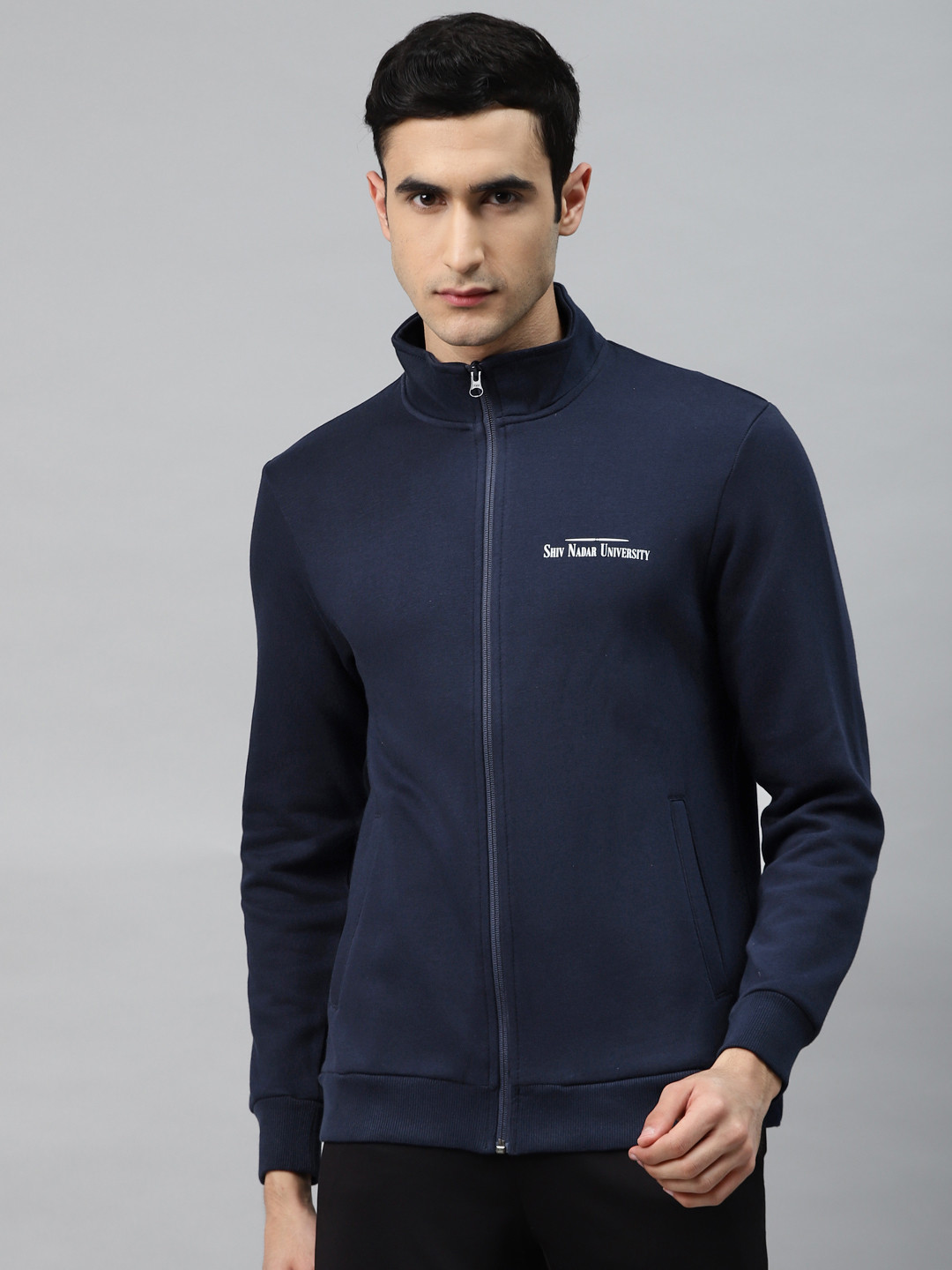 Buy Alcis Men Navy Blue Solid Front Open Sweatshirt Sweatshirts for Men 13103646 Myntra