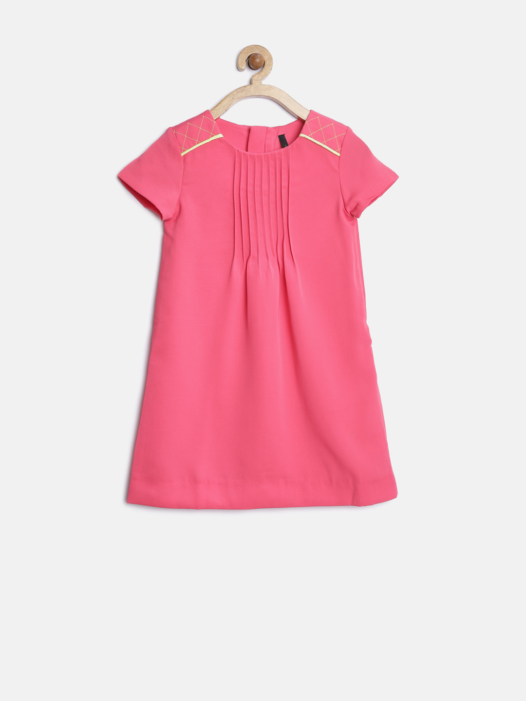 Vestitino Bambina United Colors Of Benetton - Righe, Ricamo Logo, Cotone Ed Elastan