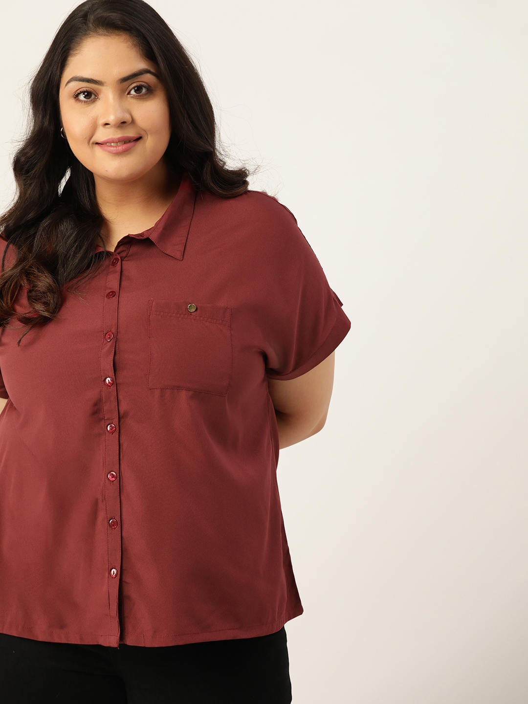 womens plus size maroon tops